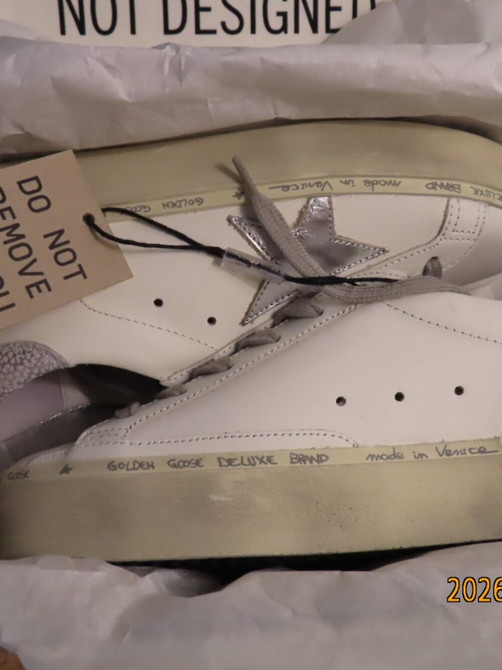 Golden Goose-Women'sSize 36-Hi Star with star and metallic silver heel - Picture 6 of 16